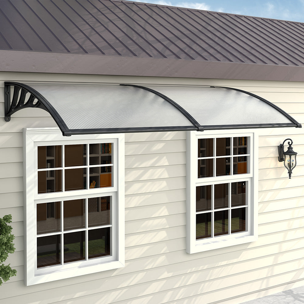 Black Outdoor Curved Shielded Rain Shelter