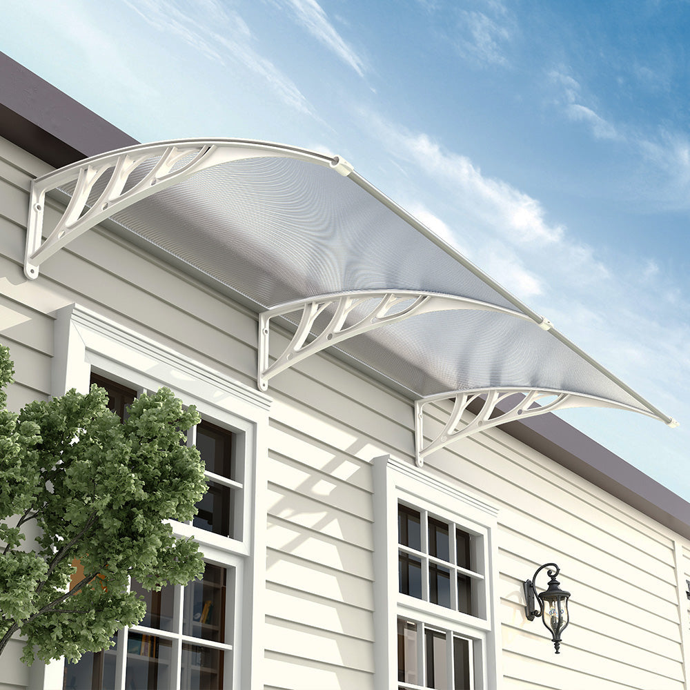 White Outdoor Curved Shielded Rain Shelter Garden Sanctuary