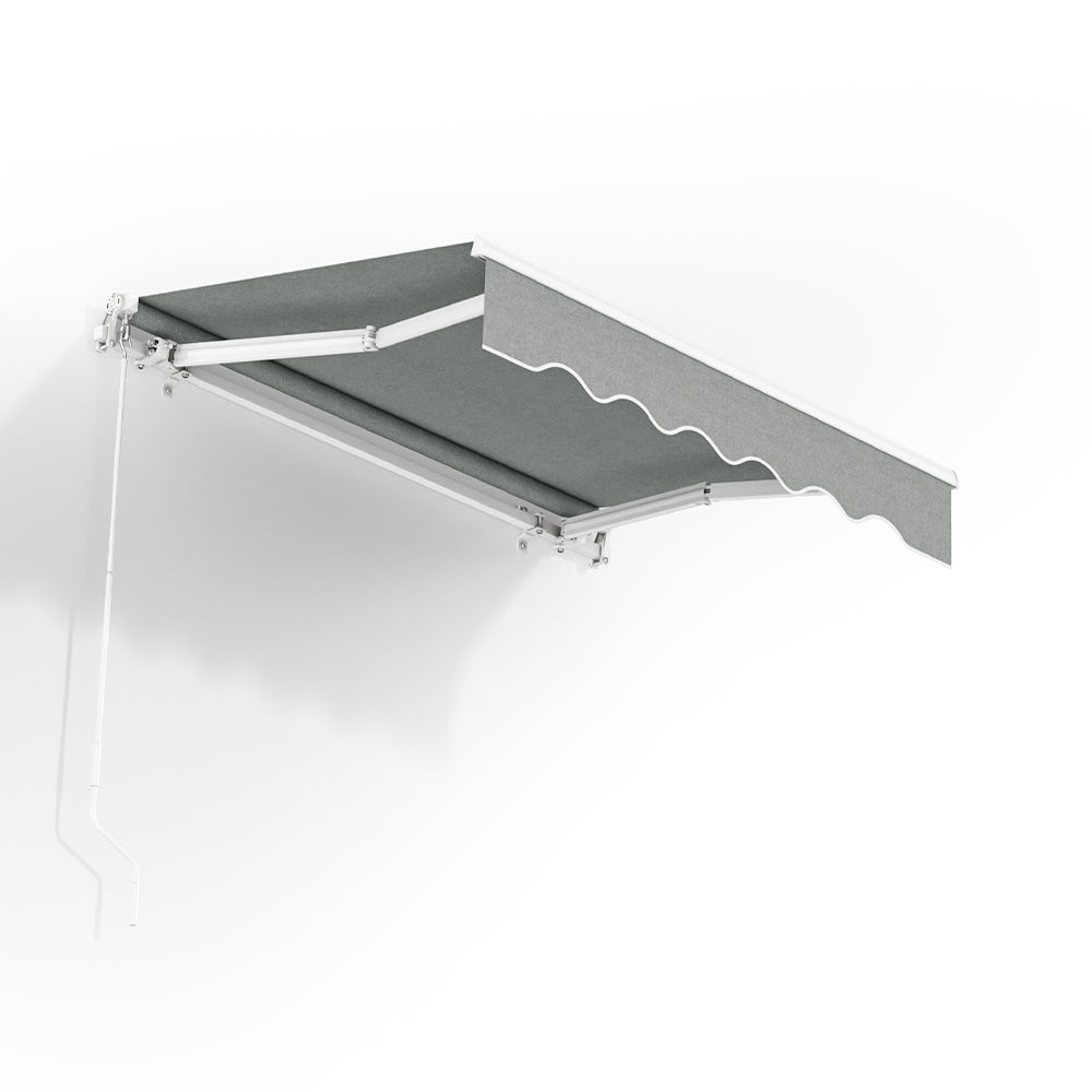 Retractable Patio Awning - Manual Shelter - Grey Awnings   