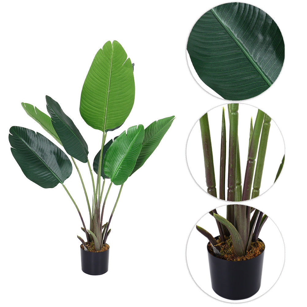 Artificial Banana Leaf Tree Faux Large Plants in Pot Plants   