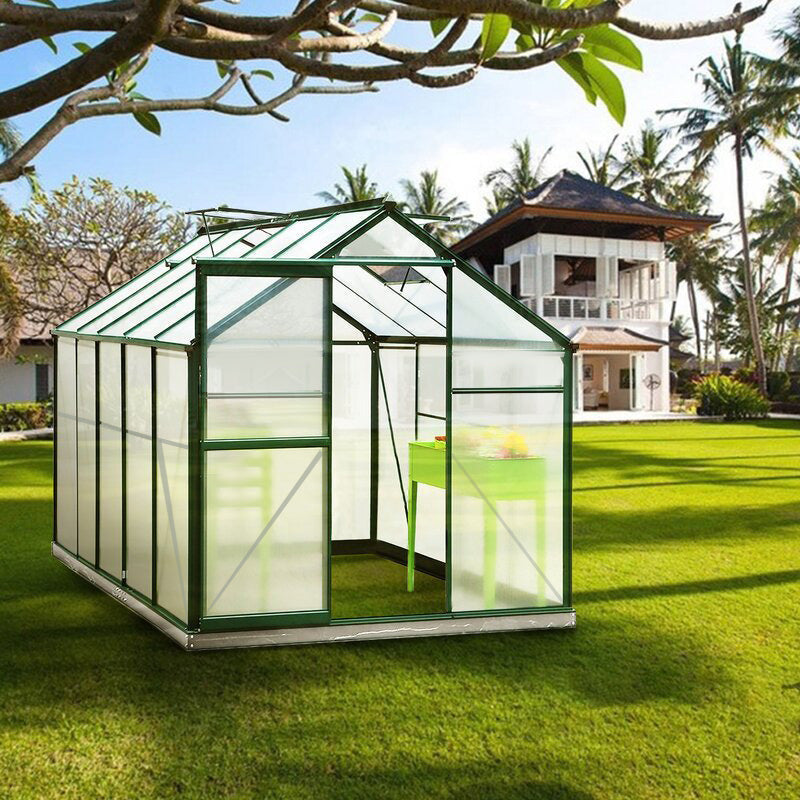 10' x 6' ft Garden Hobby Greenhouse Green Framed with 2 Vents Garden greenhouse Garden Sanctuary Without Base W 190 x L 313 x H 183.3 cm 