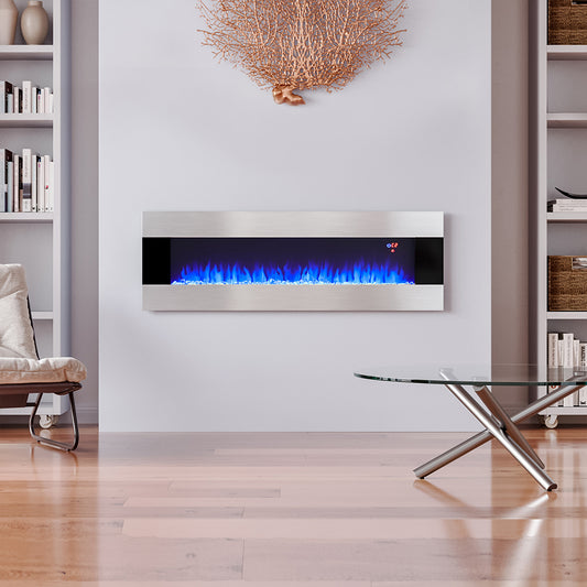 40/50/60 Inch Electric Fireplace Crystal Decorated Heater with 6 Flame Colour