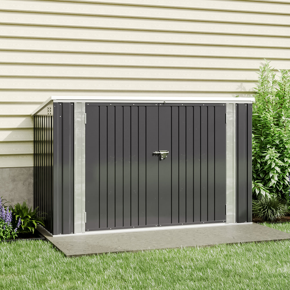 210CM Steel Lockable Garden Bicycle Storage Shed