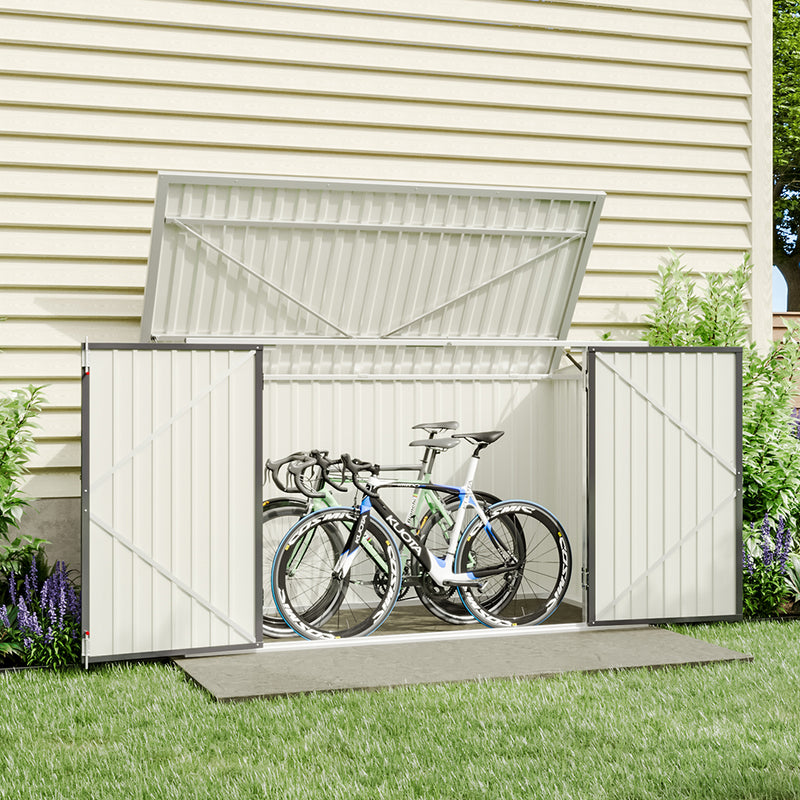 Black/Green/Grey Steel Lockable Garden Bicycle Storage Shed
