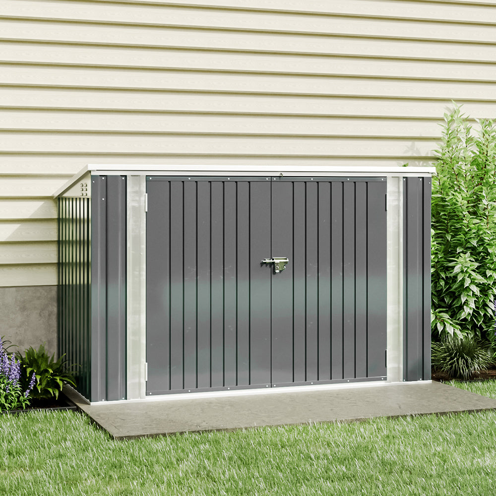 210CM Steel Lockable Garden Bicycle Storage Shed