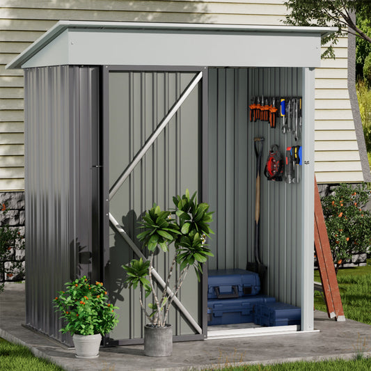 Outdoor Metal Storage Shed with Lockable Door