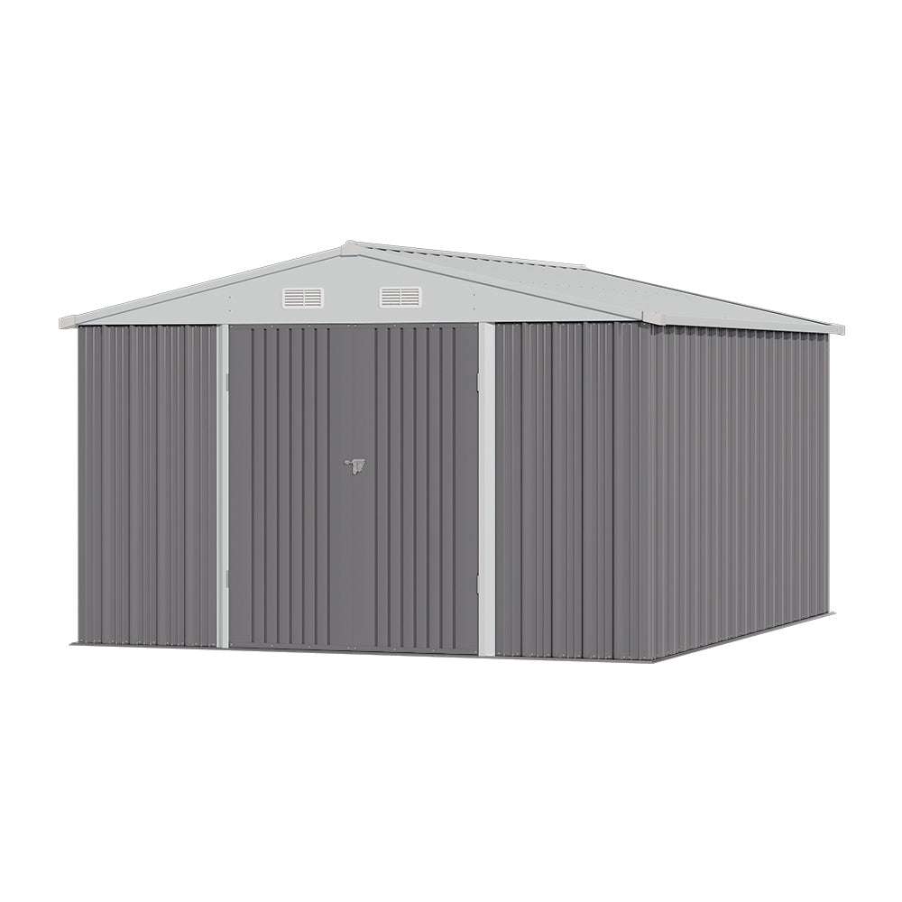 318CM Wide Metal Garden Storage Shed with Lockable Door