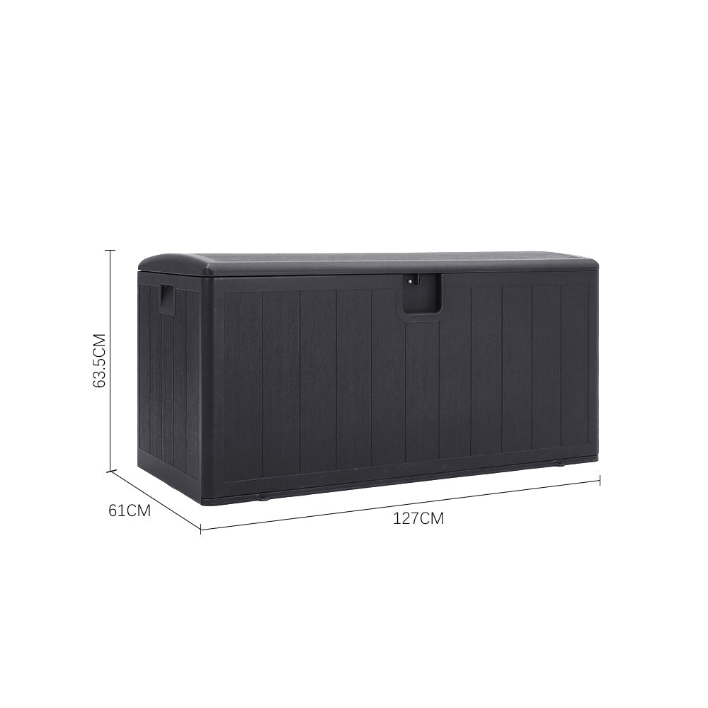 127CM Wide Lockable Waterproof Rattan Outdoor Storage Box