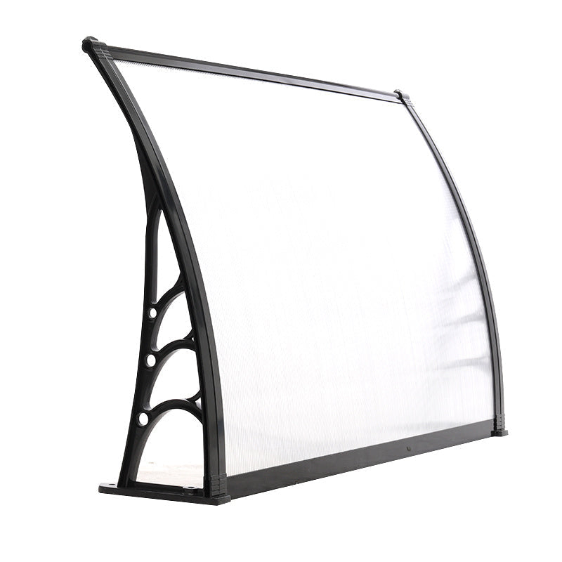 Outdoor Curved Shielded Awning - Rain Shelter - Black Awnings   