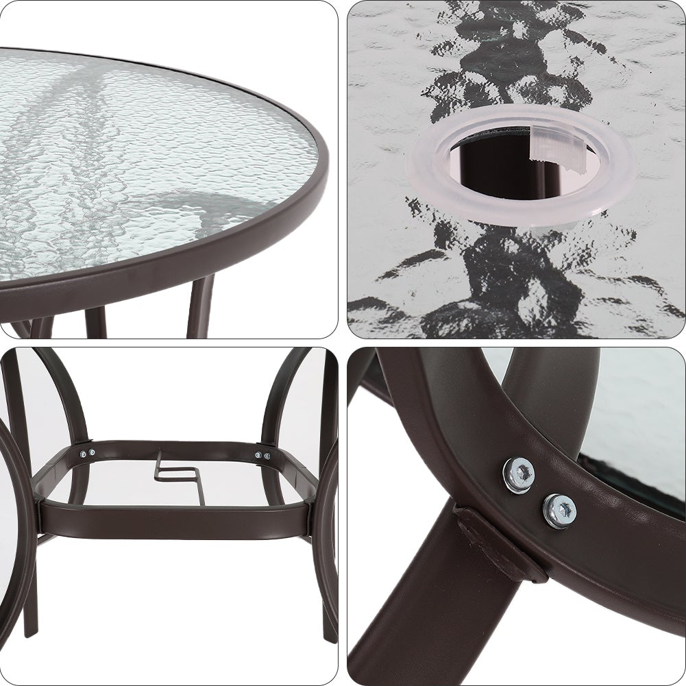 Garden Ripple Round Table With Umbrella Hole Or 4/6 Stacking Chairs GARDEN DINING SETS   