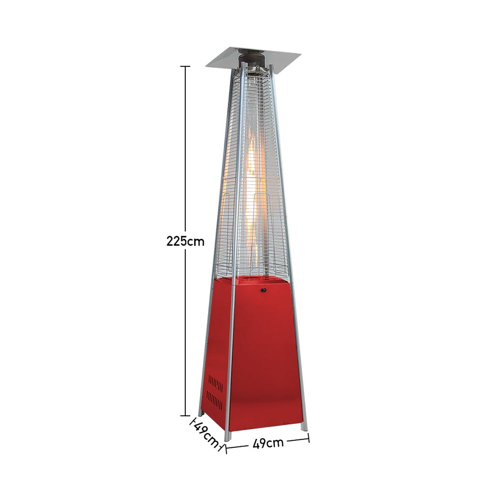 Outdoor Pyramid Gas Patio Heater Stainless Steel Commercial Heater Patio Heaters   Red 