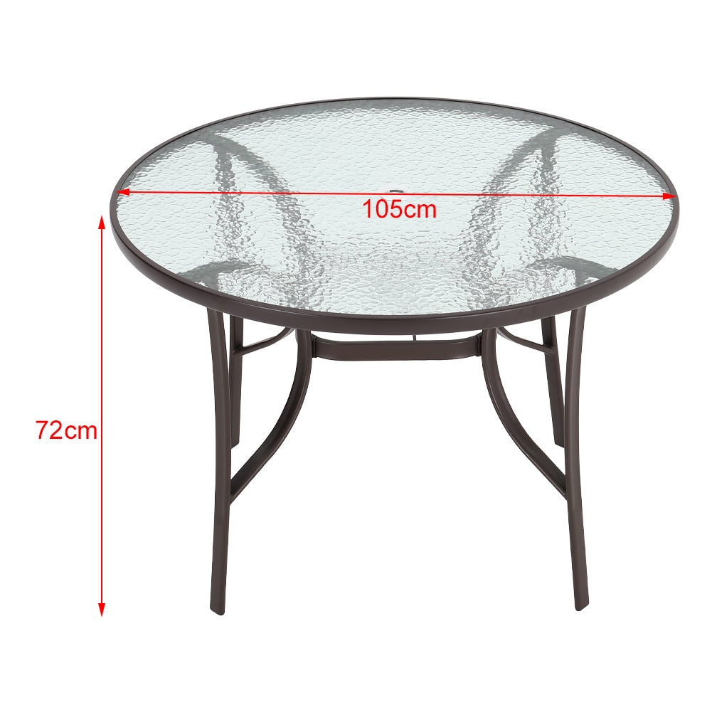 Garden Ripple Round Table With Umbrella Hole Or 4/6 Stacking Chairs GARDEN DINING SETS   