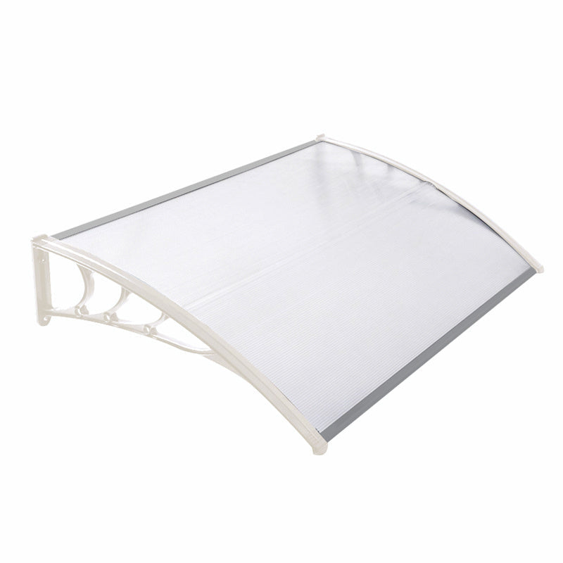 Outdoor Curved Shielded Awning - Rain Shelter - White Awnings   