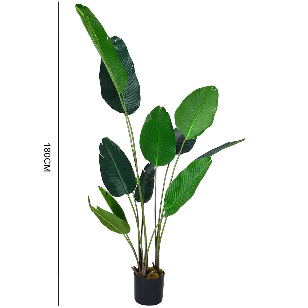 180 cm Tall Artificial Banana Leaf Tree Faux Large Plants in Pot Plants   