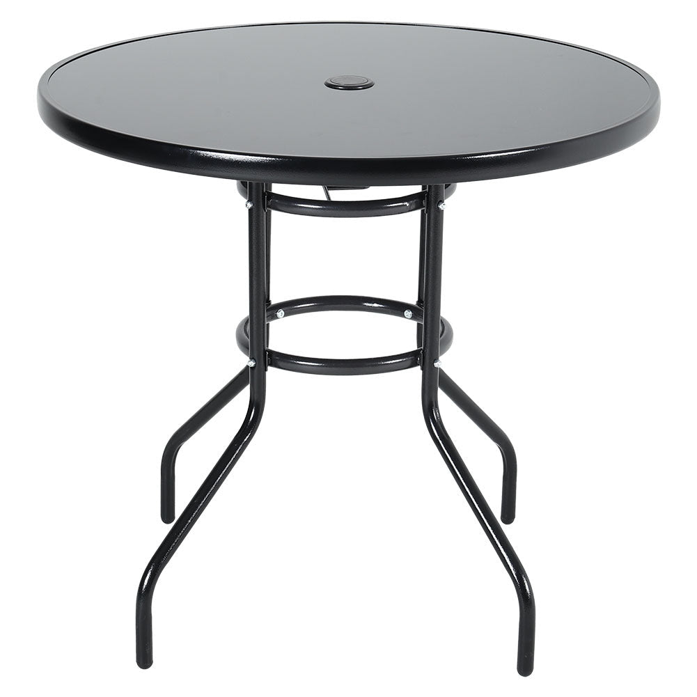 Patio Table Garden Coffee Table Dining Table with Umbrella Stand Hole Garden Dining Table   